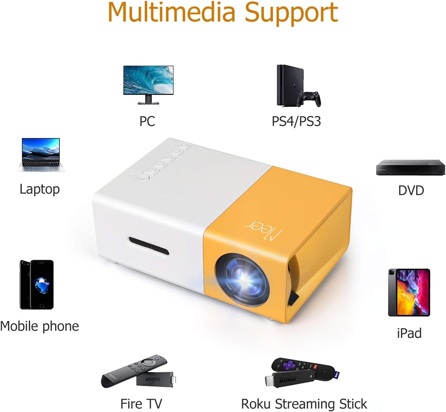 Party Games Android - Mini Projector, Meer Portable Pico Full